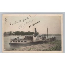 ARGENTINA VAPOR FLUVIAL "ALCARAZ" ANTIGUA TARJETA POSTAL RARA BARCO 1913